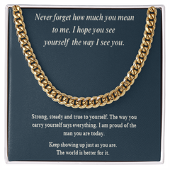 Never Forget How Much You Mean to Me - Cuban Chain Necklace