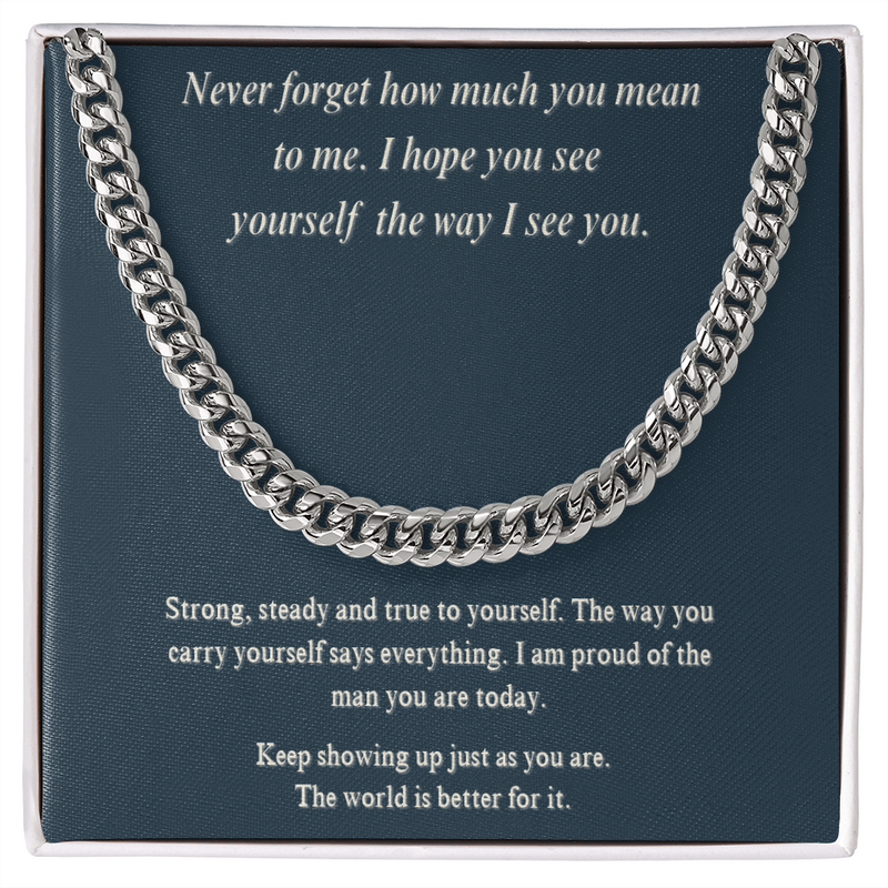 Never Forget How Much You Mean to Me - Cuban Chain Necklace